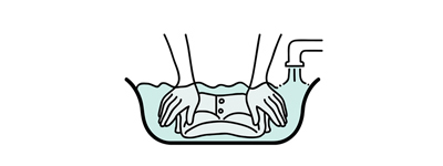 Rinse twice with clean water. As for the method of rinsing, gently perform "sink" and "float" 10 to 15 times as in 2.