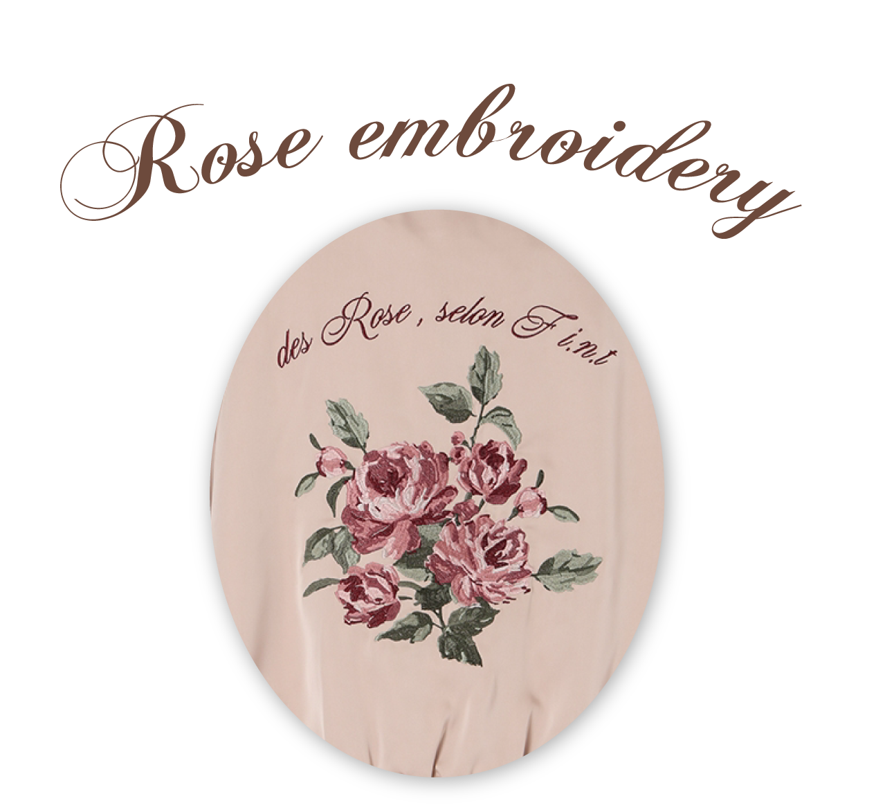Back rose embroidered satin blouson