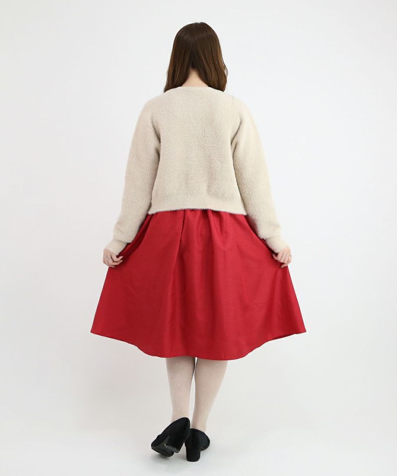red / 153cm / layered with cardigan