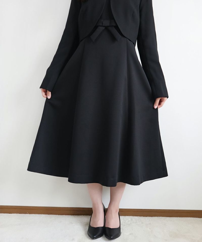 *ハイウエストリボン切替えワンピース/F i.n.t Black Formal [22LE02i003]