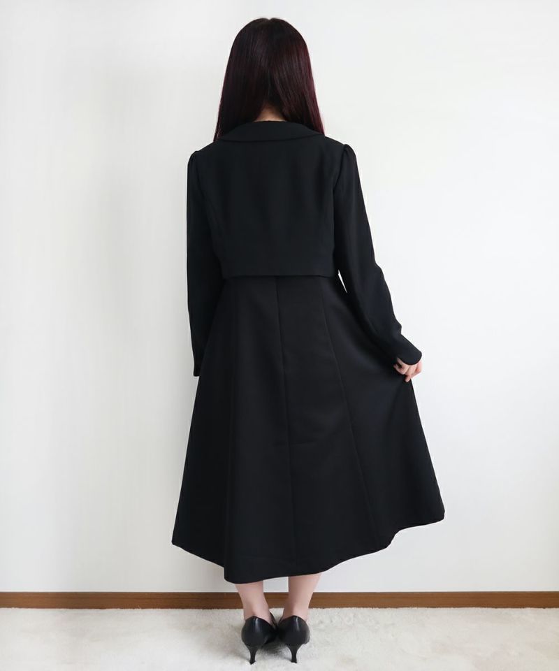 *ハイウエストリボン切替えワンピース/F i.n.t Black Formal [22LE02i003]