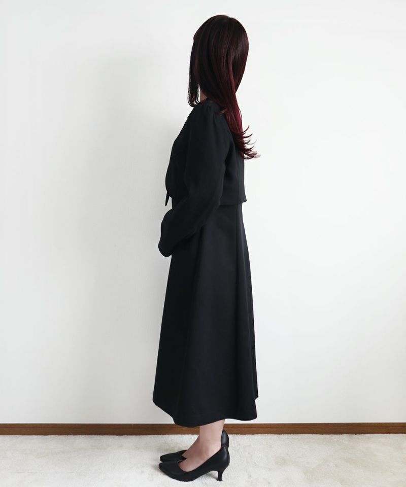 *ハイウエストリボン切替えワンピース/F i.n.t Black Formal [22LE02i003]