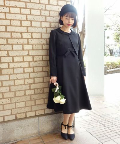 black / 158cm / Coordination with round collar jacket