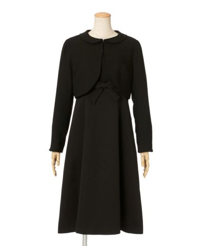black / Coordination with round collar jacket