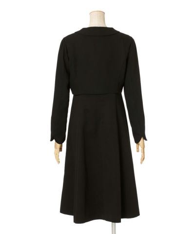 black / Coordination with round collar jacket