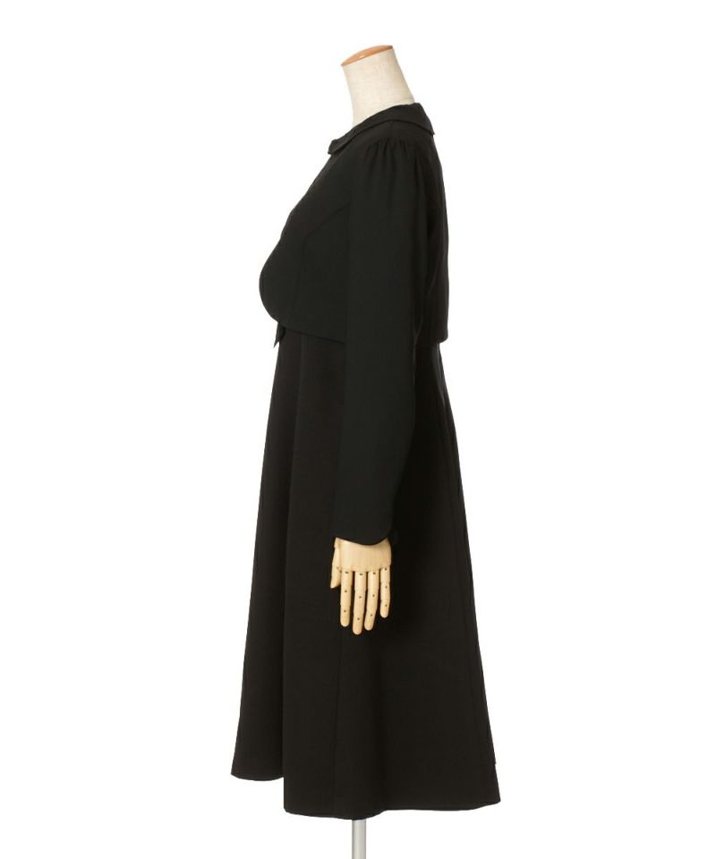 black / Coordination with round collar jacket