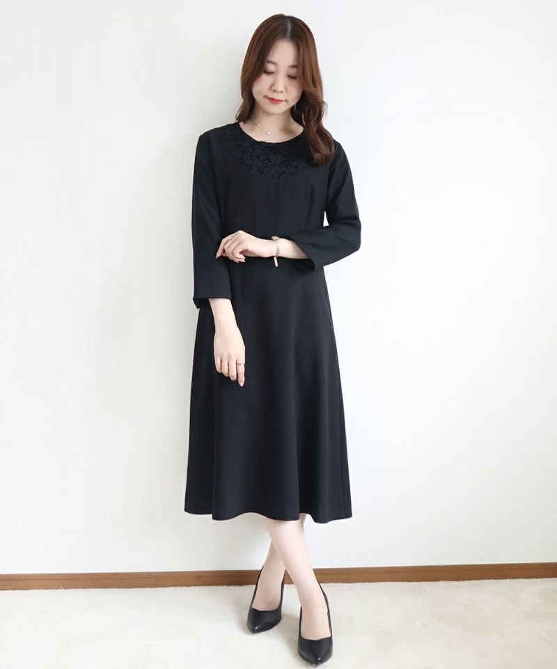 *ヨークレース使いワンピース/F i.n.t Black Formal [22LE02i002]