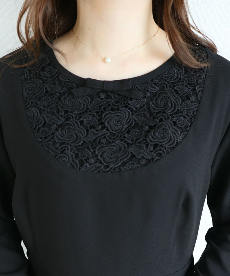 ヨークレース使いワンピース【オケージョン】/F i.n.t Black Formal ヨークレース使いワンピース【オケージョン】/F i.n.t Black Formal
