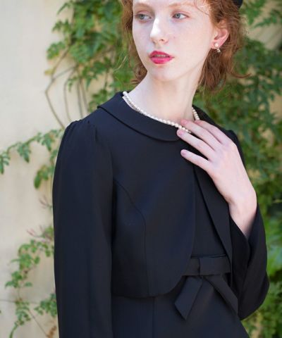 * Round collar jacket / F int Black Formal [22LD01j001]