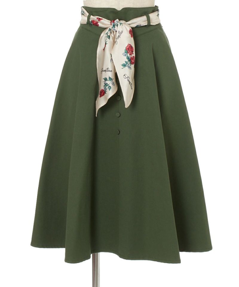 ローズスカーフ付きフレアースカート/an another angelus [29BG02p001