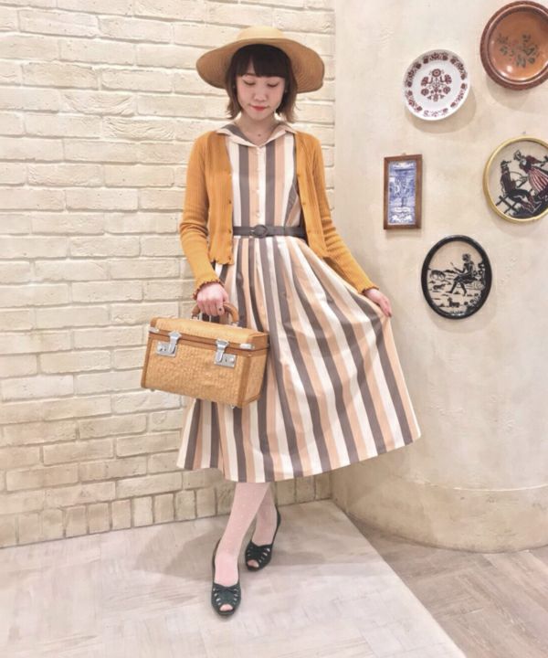 CHANEL ストライプ ノースリーブ ワンピース マルチストライプノースリーブワンピース/an another angelus