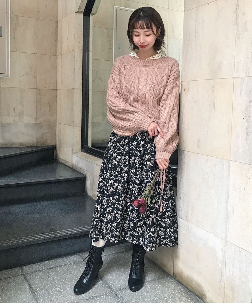 model:158cm (ニットとのレイヤード)