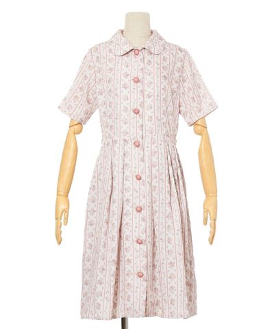 ストライプ花柄丸衿ワンピース/F i.n.t [33AE02h007] | F i.n.t公式