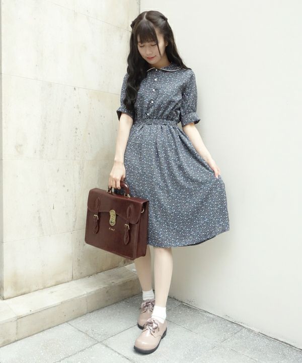 Ｆｉｎｔ パンピング使い小花柄ワンピース パイピング使い小花柄ワンピース/F i.n.t [33AE02h012] | F