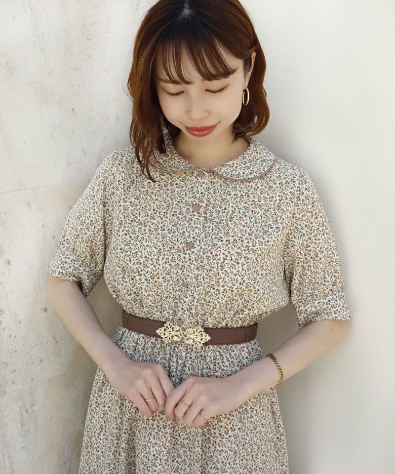 Ｆｉｎｔ パンピング使い小花柄ワンピース パイピング使い小花柄ワンピース/F i.n.t [33AE02h012] | F