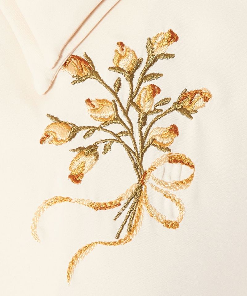 OHGA BOUQUET ブーケ 刺繍ペプラムノースリーブブラウス OHGA BOUQUET