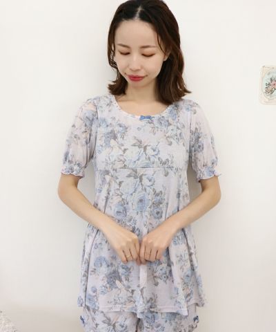 Rose pattern puff T room wear/an another angelus Limited [0061909900]