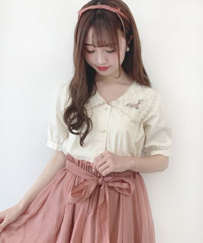 【ご予約】ローズ刺繍レース衿ブラウス/F i.n.t [34AF02h024-2] [7月上旬入荷予定]