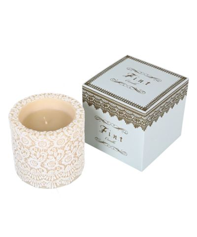 レース柄ラウンドキャンドル(ジンジャーローズの香り)/F i.n.t Candle [0081801800]