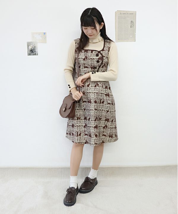 beige × brown / 158cm