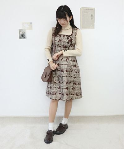 beige × brown / 158cm
