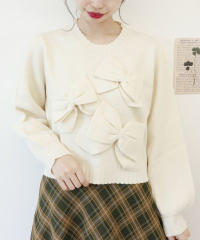 フロントリボンニットプルオーバー/F i.n.t [36AJ03j010] | F i.n.t