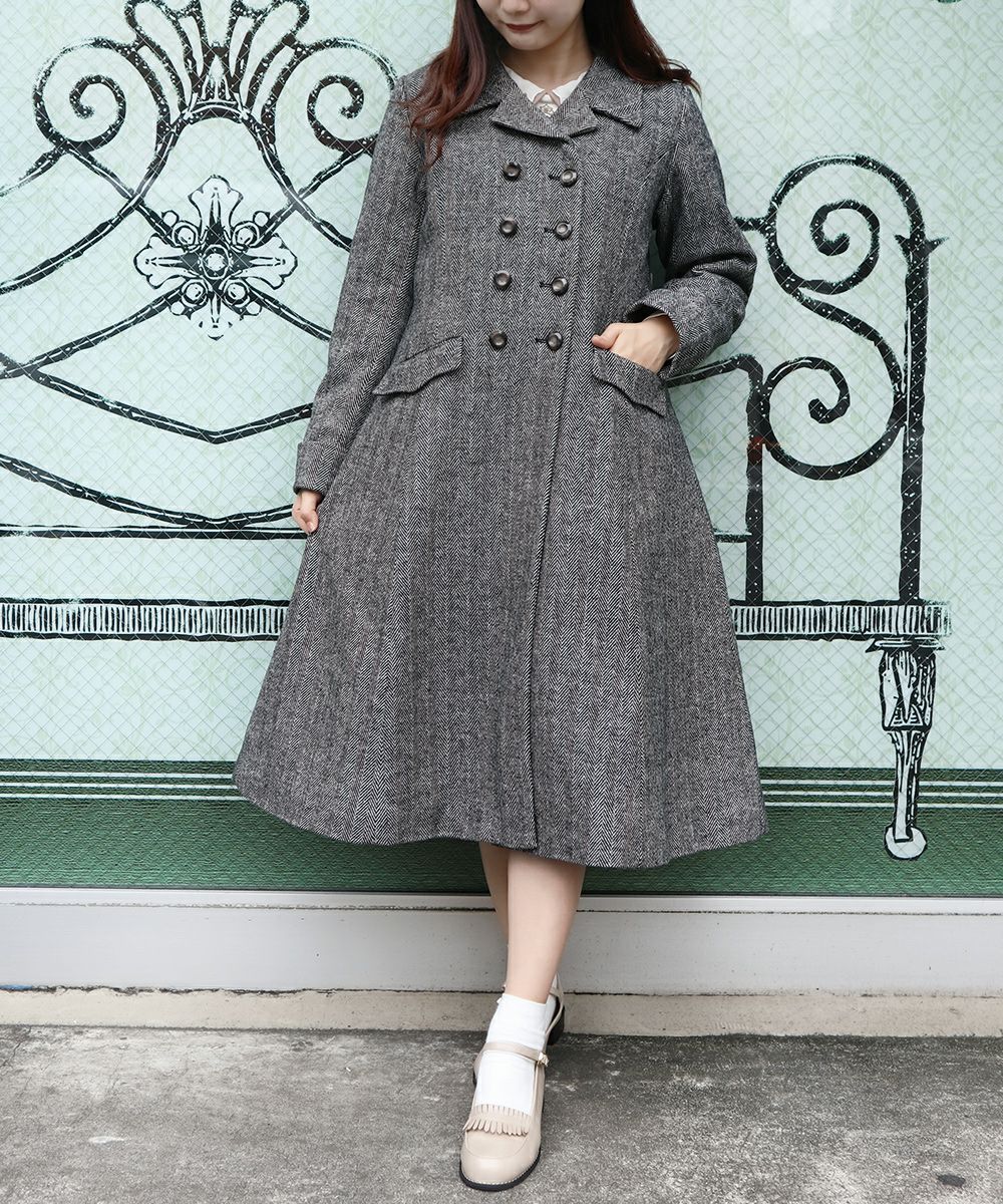 変形開衿ヘリンボーンコート/an another angelus [36BD03j004] | F