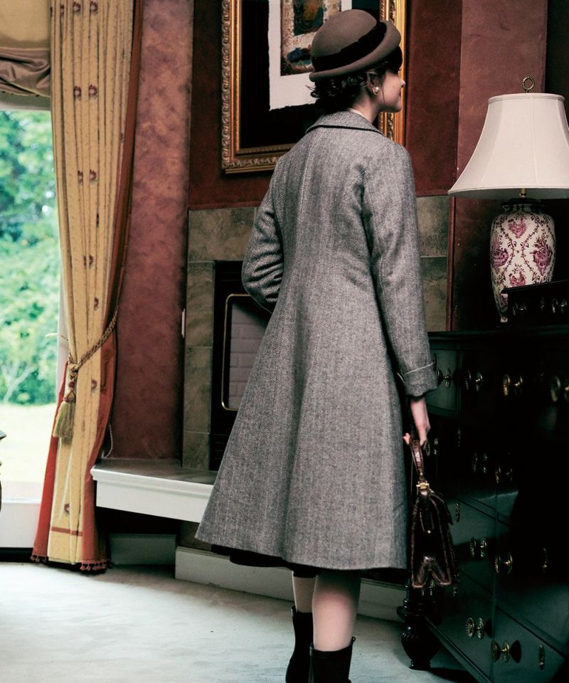 変形開衿ヘリンボーンコート/an another angelus [36BD03j004