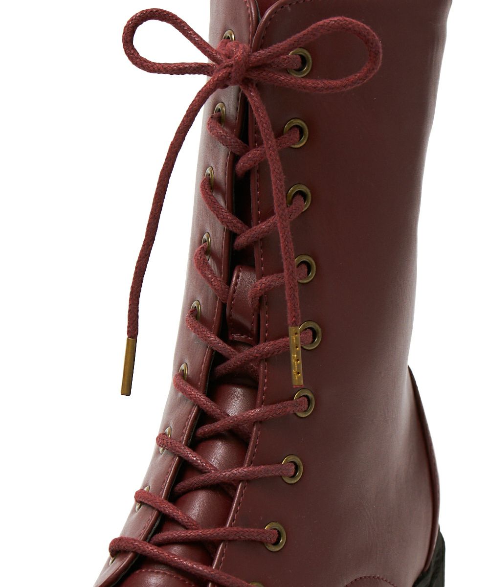 レースアップ部分アップ (bordeaux)