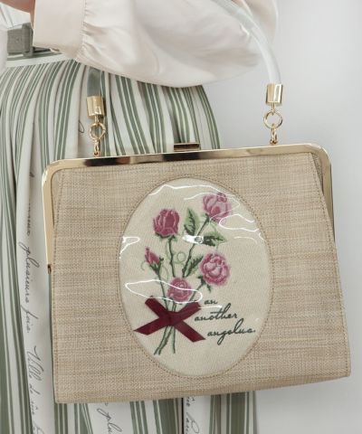 Rose embroidery clear handle bag / an another angelus [37BC05a003]