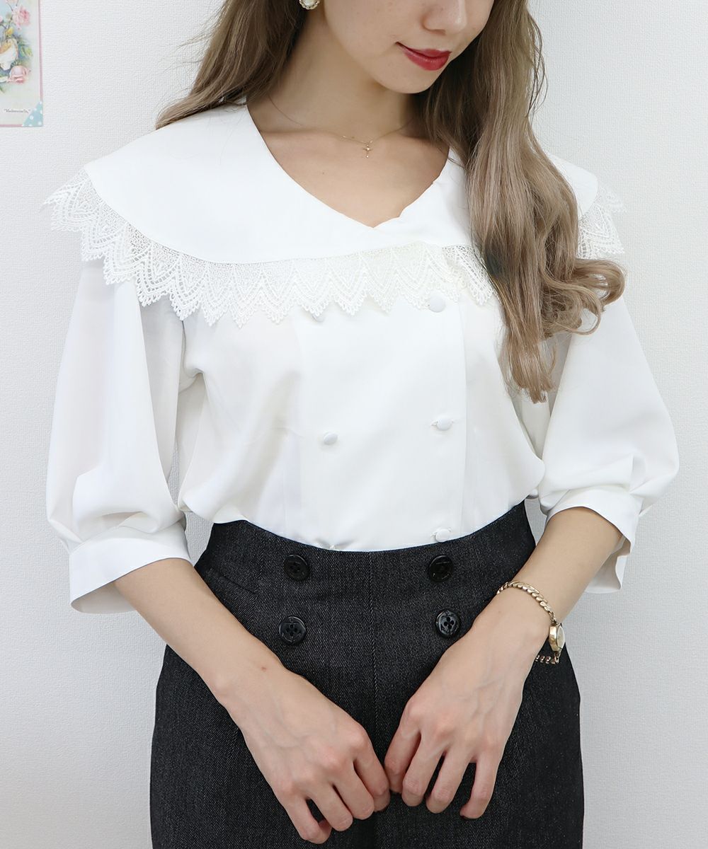 Anplegant アンプレガント チューリップブラウス ホワイト 美品