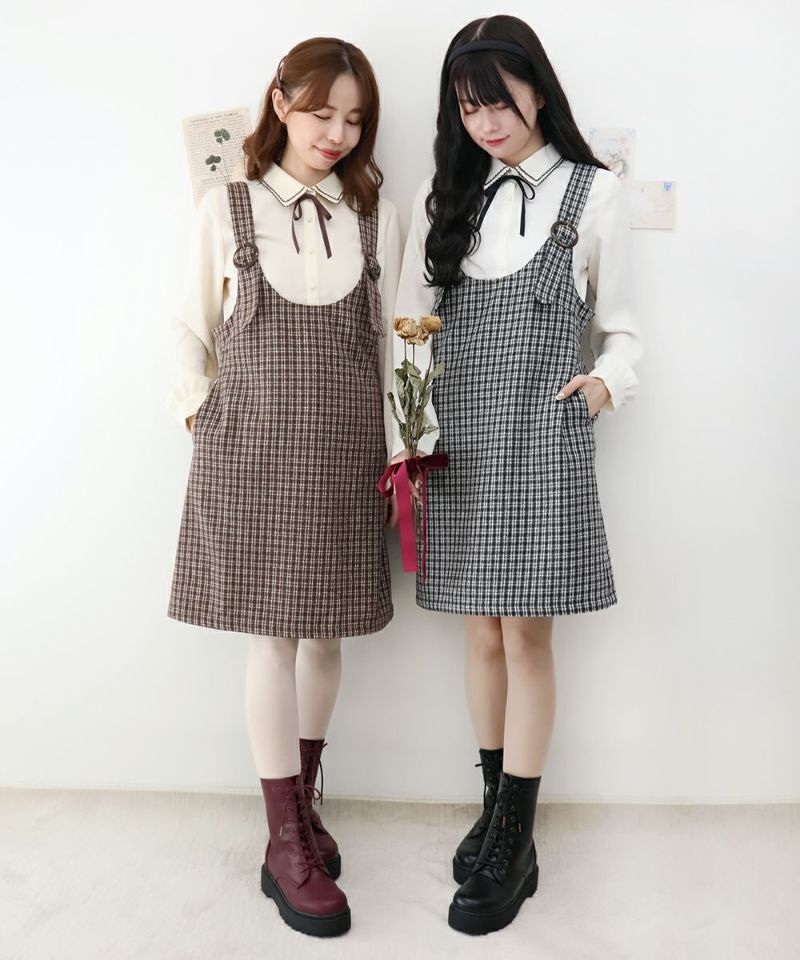 左:158cm (beige×brown) / 右:162cm (gray×black)