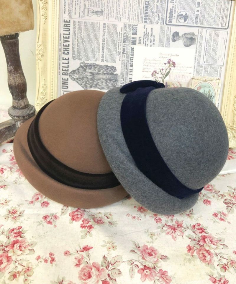 ★美品★Fi.n.t 別珍リボンクラシカルハット 別珍リボンクラシカルハット/F&A [36CB01a017] | F i.n.t公式