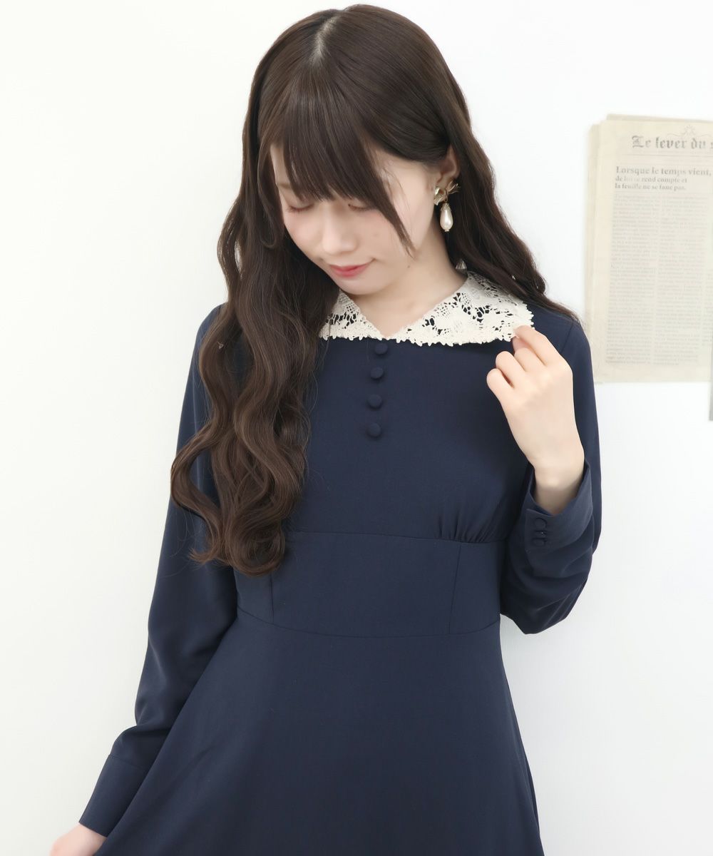 □変形クレリックレース衿ワンピース/an another angelus [36BE02j015 