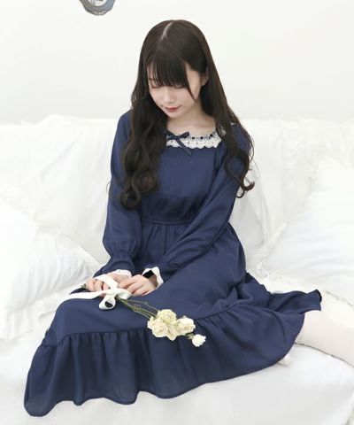 はしごリボンジョーゼットワンピース/F i.n.t HOME [37HE02j002]