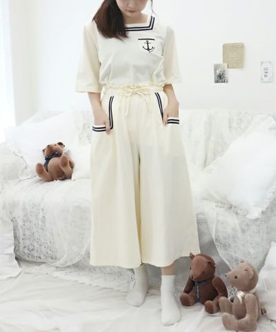 Line use cut pullover x pants marine setup / Fine HOME [37HI02h004]