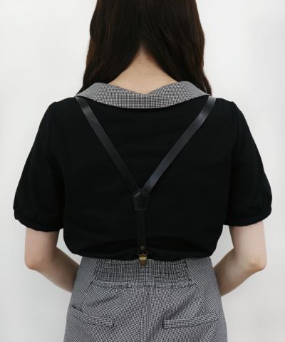 black × white / suspenders