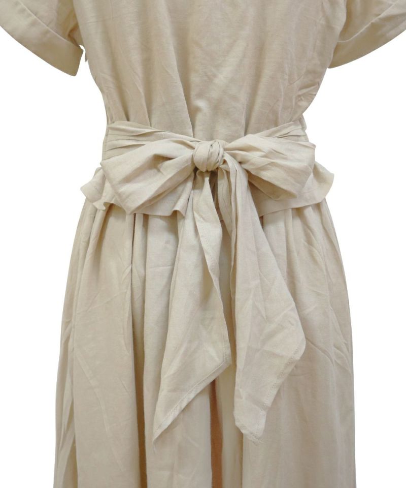 Back ribbon up (light beige)