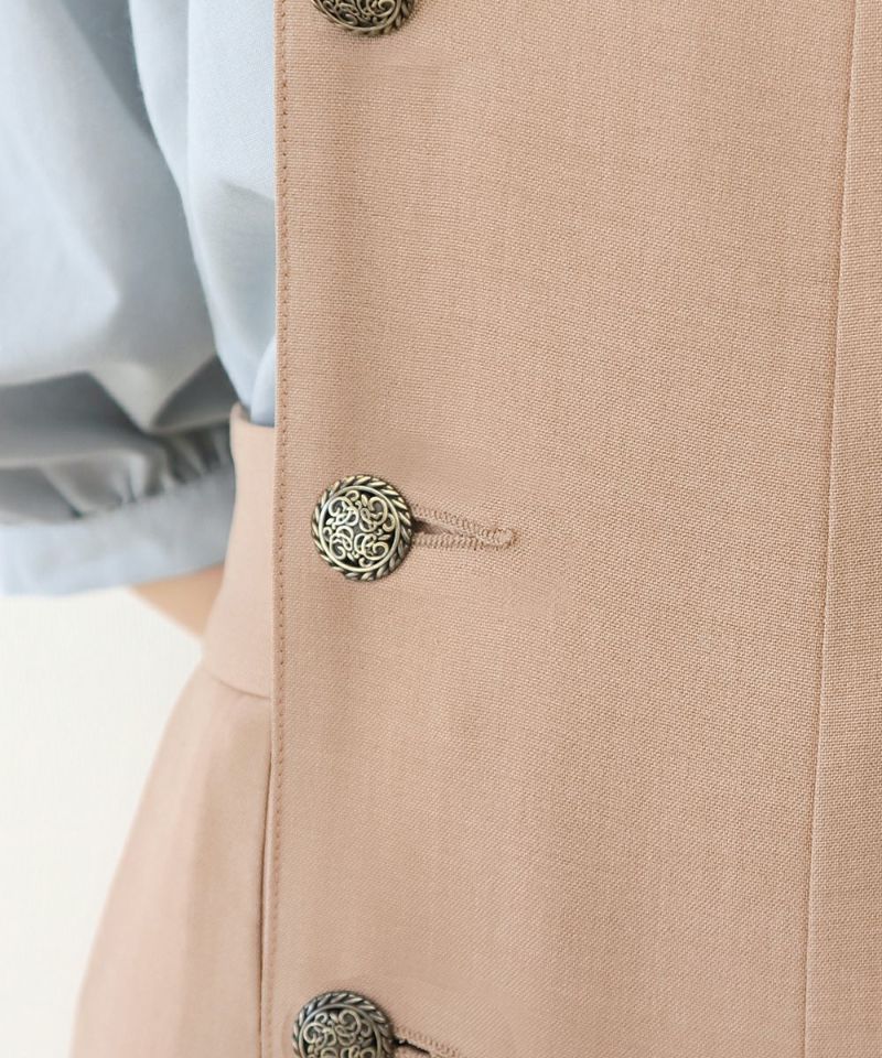 pink beige / button up