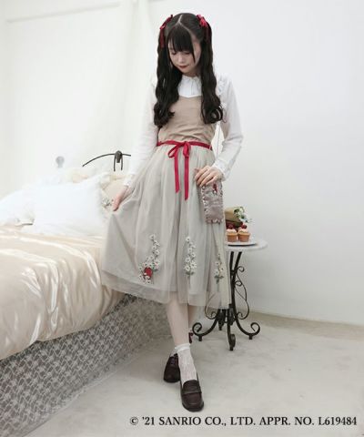 フラワー刺繍チュールワンピース/マイメロディ/F i.n.t [37AE02f011]