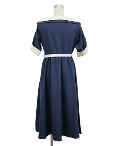 Off-shoulder bicolor dress / an another angelus [37BE02h004]