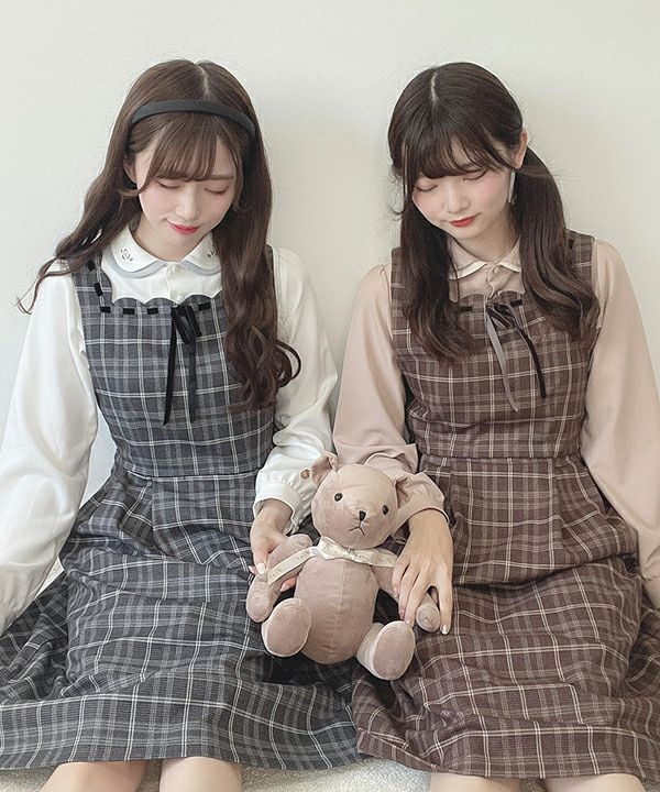 はしごリボンチェックジャンパースカート/F i.n.t [39AE04f001] | F