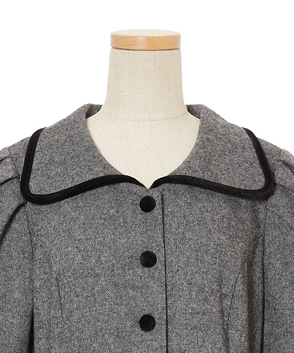 別珍パイピング使いツイードワンピースコート/an another angelus