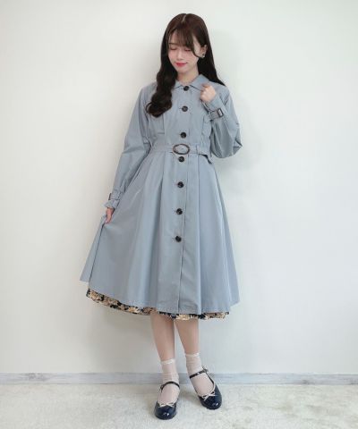 Tortoiseshell Buckle Belt Raincoat / Fi.n.t Rain [38RD04j002]