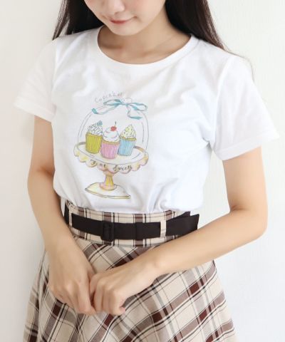 カップケーキプリントTシャツ/SweetsCollection [00GI02g007]