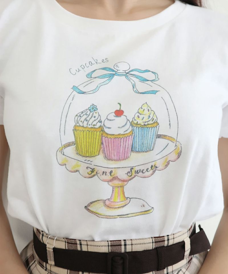 カップケーキプリントTシャツ/SweetsCollection [00GI02g007]