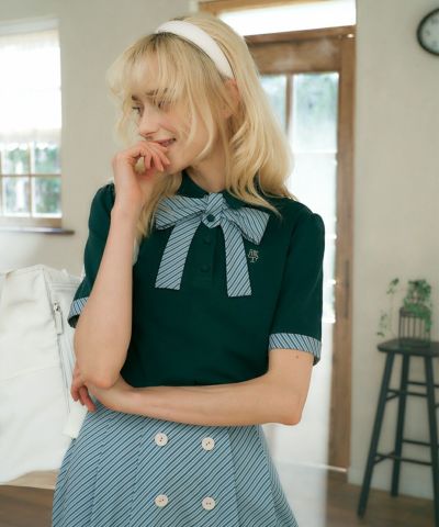 Candy Stripe Thai Polo Shirt / F i.n.t [41AI07h001]