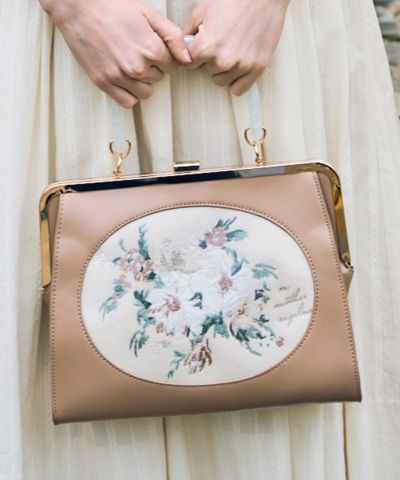 Arttouch flower embroidery handbag / an another angelus [41BC05a004]