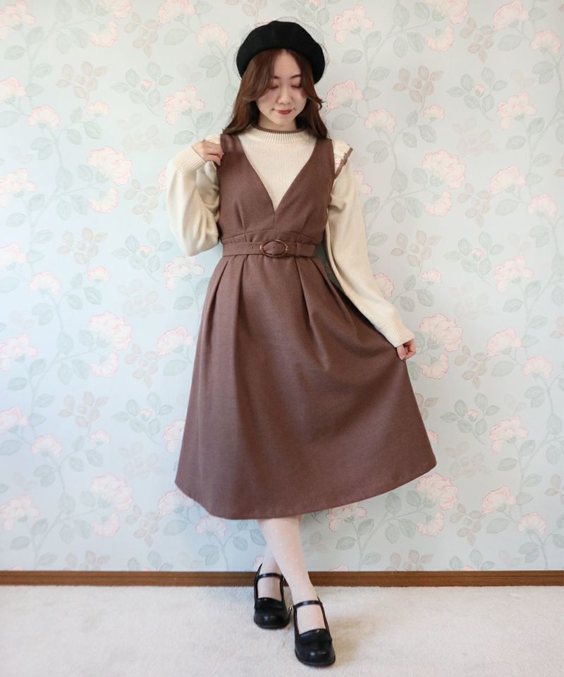 off white × brown / 153cm