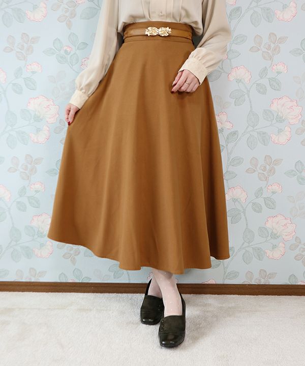 ローズ金具ベルト付きフレアースカート/an another angelus